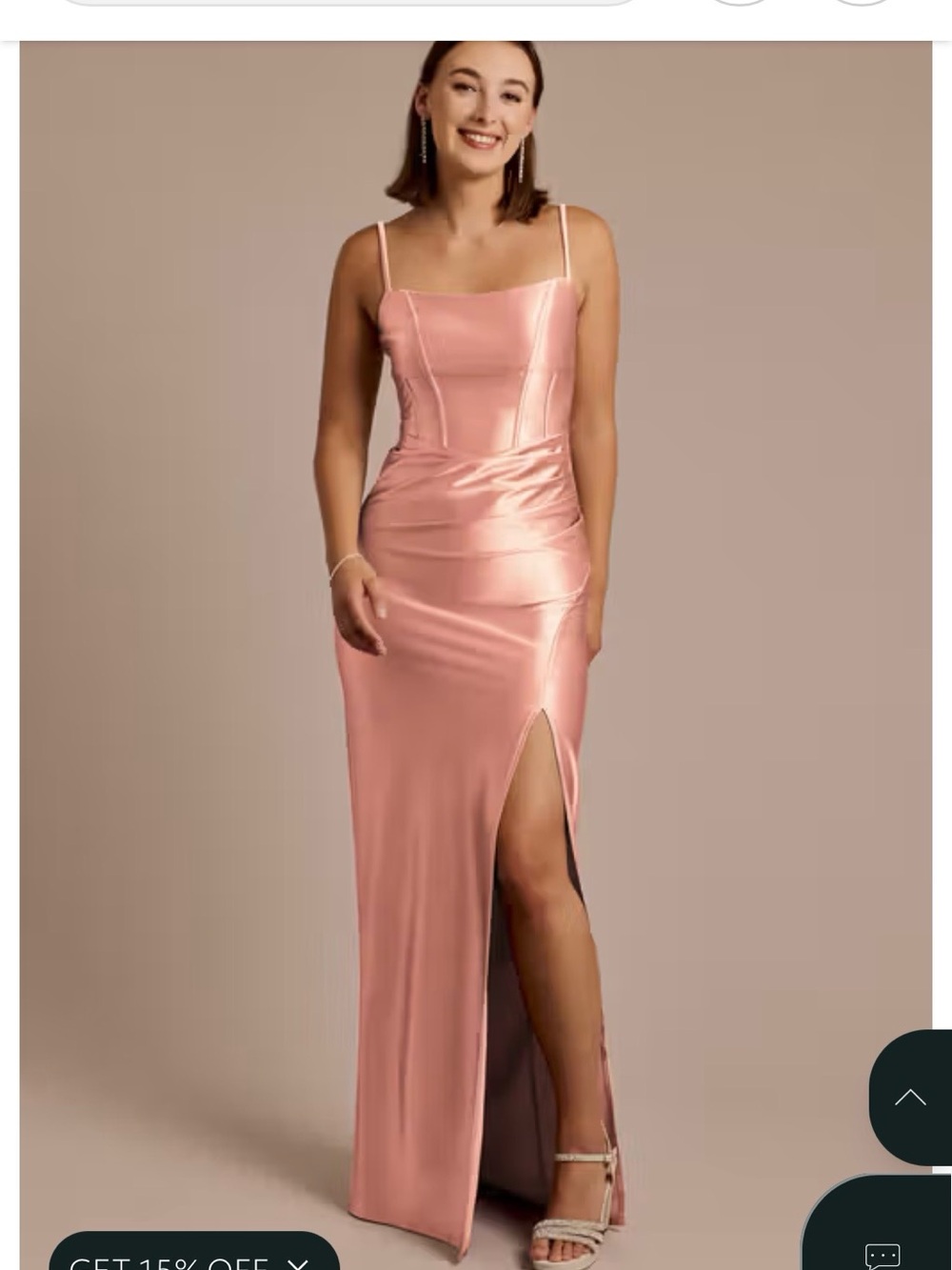 David’s Bridal Desert Coral Bridesmaid Dress
